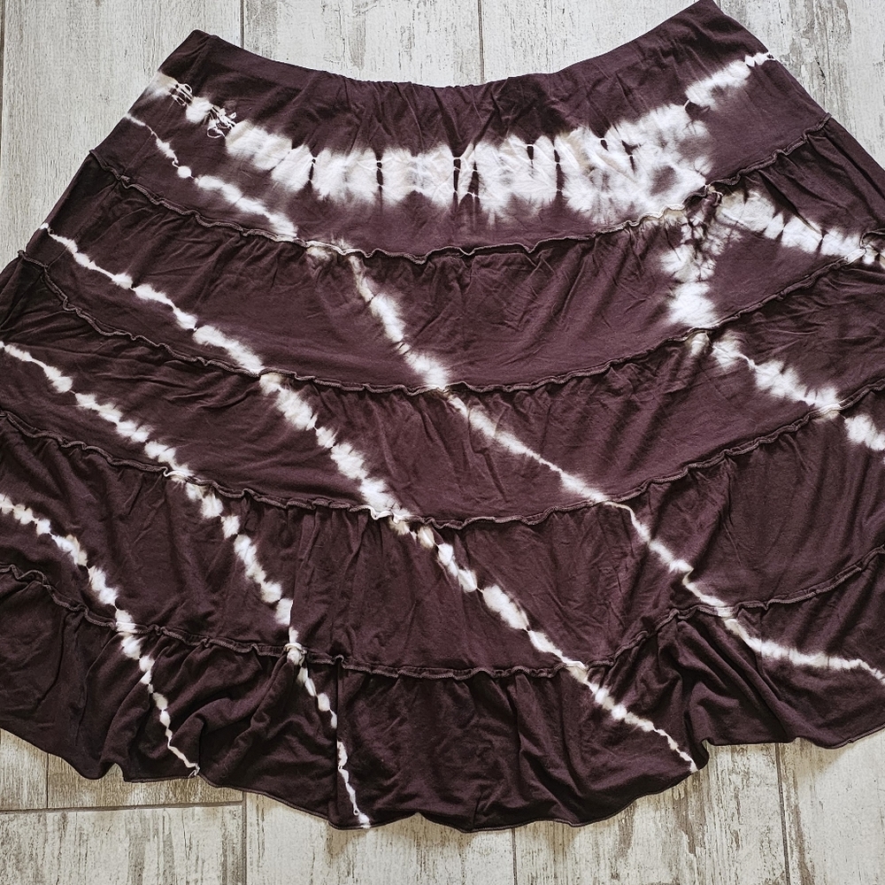 ❤️‍🔥 LEAVING SOON INC International Concepts Brown Flowy Tie-Dye Stretch Skirt